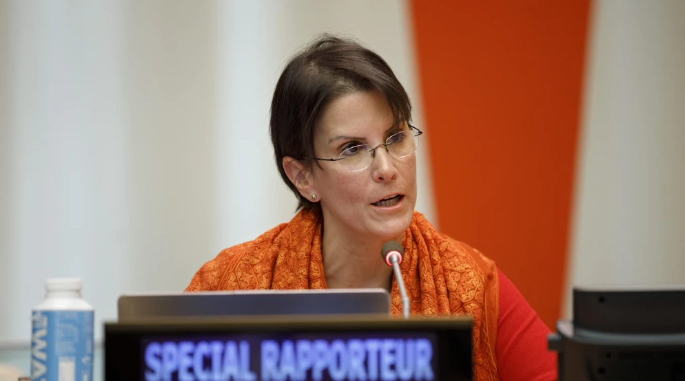 Reem Alsalem, United Nations special rapporteur on violence against women and girls, at the official U.N. commemoration of the International Day for the Elimination of Violence Against Women at the global body’s headquarters in New York, Nov. 23, 2022. Credit: Ryan Brown/UN Women.