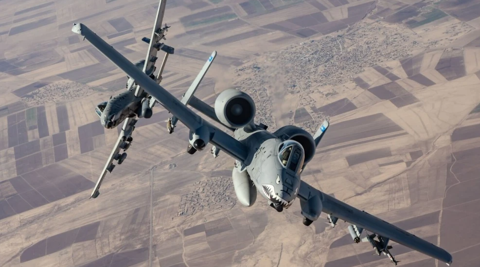 U.S. Air Force A-10 Thunderbolt II close air-support attack aircraft, aka “Warthogs,” fly over the U.S. Central Command area of responsibility. Credit: CENTCOM.