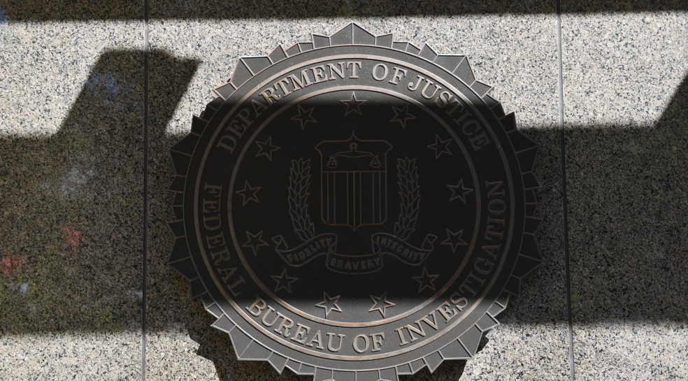 The FBI seal on the FBI headquarters building in Washington, D.C., in 2020. Credit: FBI.