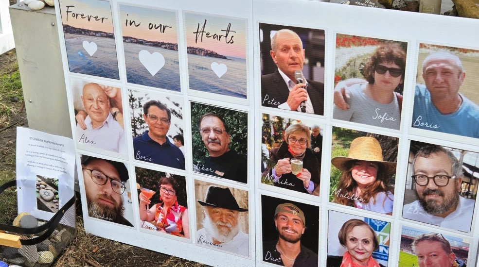 The 15 victims of the mass shooting on Bondi Beach during a “Chanukah by the Sea” event in Sydney, on Dec. 15, 2025. Photo by Rabbi Yossy Goldman.