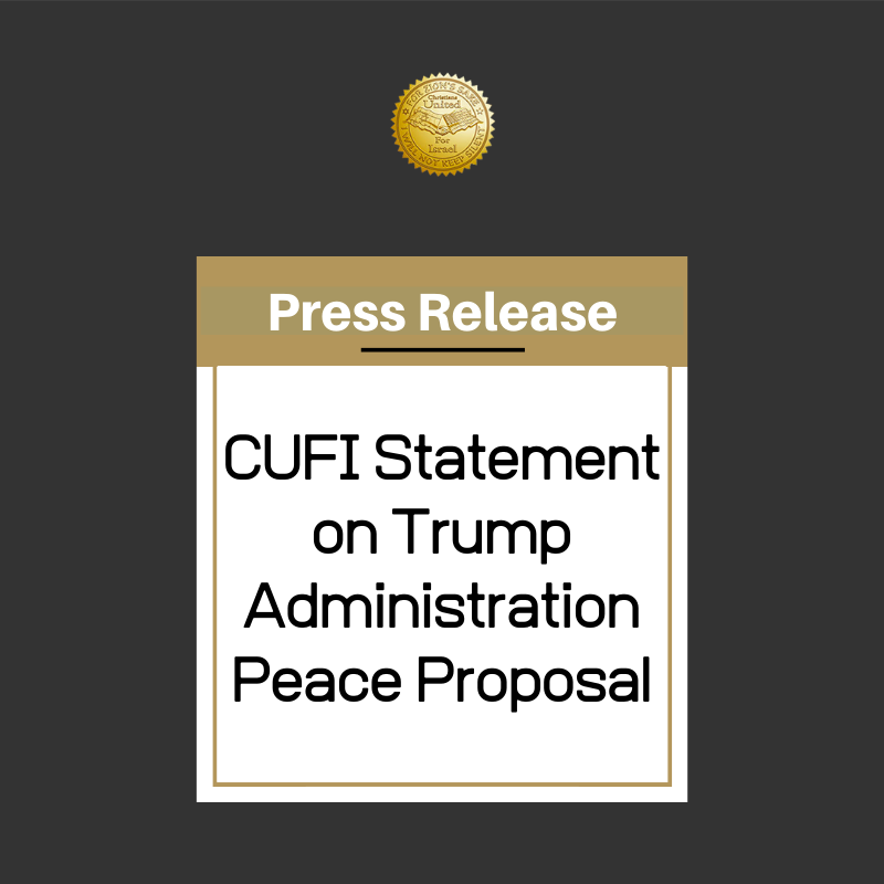 CUFI Statement on Trump Administration Peace Proposal