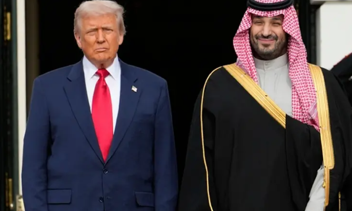 President Trump with Saudi Arabia's Crown Prince Mohammed bin Salman at the White House on Nov. 18, 2025. AP Photo/Mark Schiefelbein