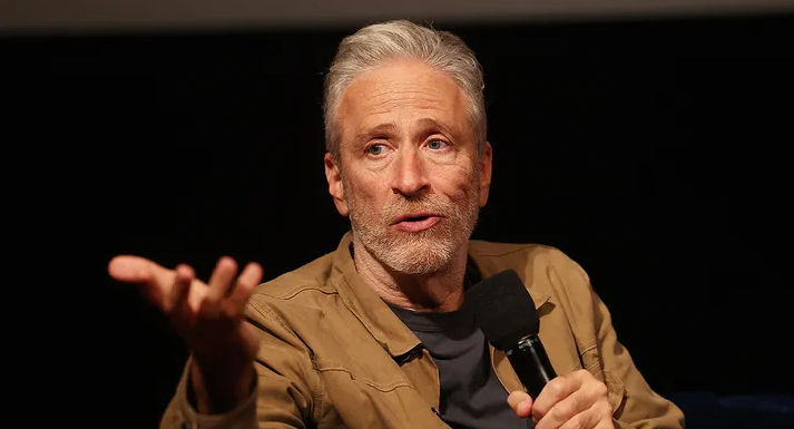 Comedy Central host Jon Stewart called out Sen. John Fetterman for making Israel a breaking point for his support. (Phillip Faraone/Getty Images)