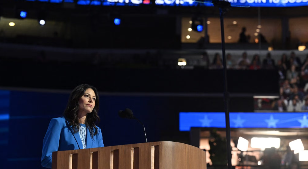 Michigan Attorney General Dana Nessel speaks on the third day of the Democratic National Convention (DNC) at the United Center in Chicago, Illinois, on August 21, 2024. (Saul Loeb / AFP via Getty Images)