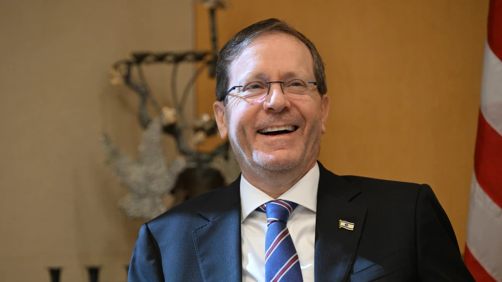 Israeli President Isaac Herzog meets Mike Huckabee (not pictured), U.S. ambassador to Israel, in the latter’s office on July 2, 2026. Credit: David Azagury/U.S. embassy Jerusalem.