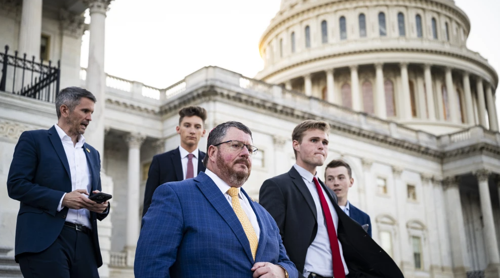 Rep. Randy Fine (R-Fla.) departs after a candlelight vigil in honor of National Police Week at the U.S. Capitol in Washington, D.C., on May 12, 2026. Photo by Graeme Sloan/Getty Images.