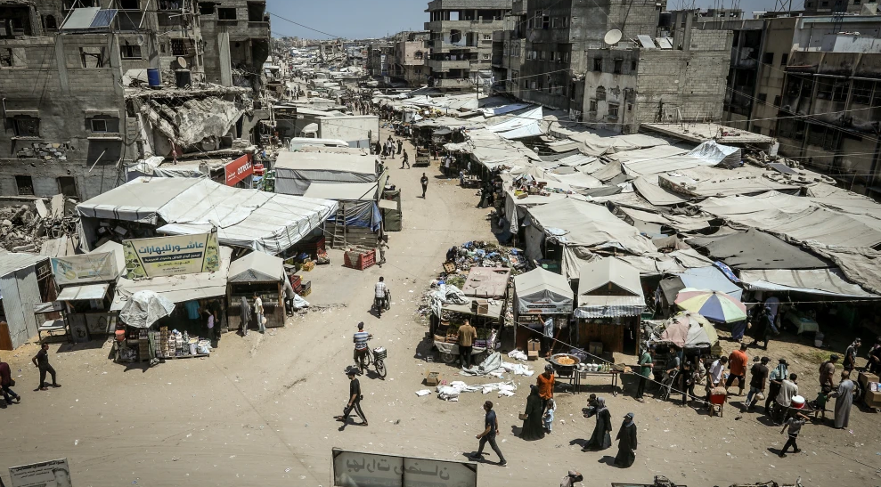 Palestinians are seen in Khan Younis, southern Gaza Strip, on Aug. 12, 2026. Photo by Abed Rahim Khatib/Flash90.