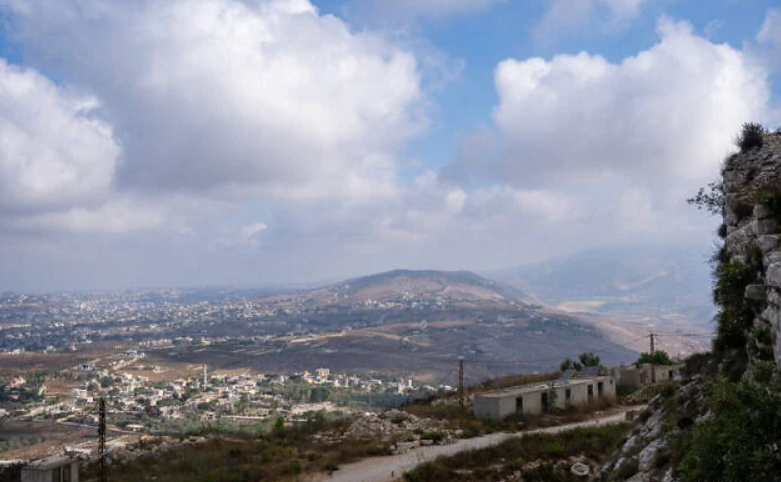A view of the Ali Taher ridge from Beaufort Castle in southern Lebanon, July 7, 2026. (Emanuel Fabian/Times of Israel)