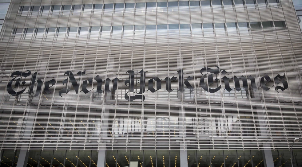 “The New York Times” building in Midtown Manhattan, June 11, 2016. Photo by Yonatan Sindel/Flash90.