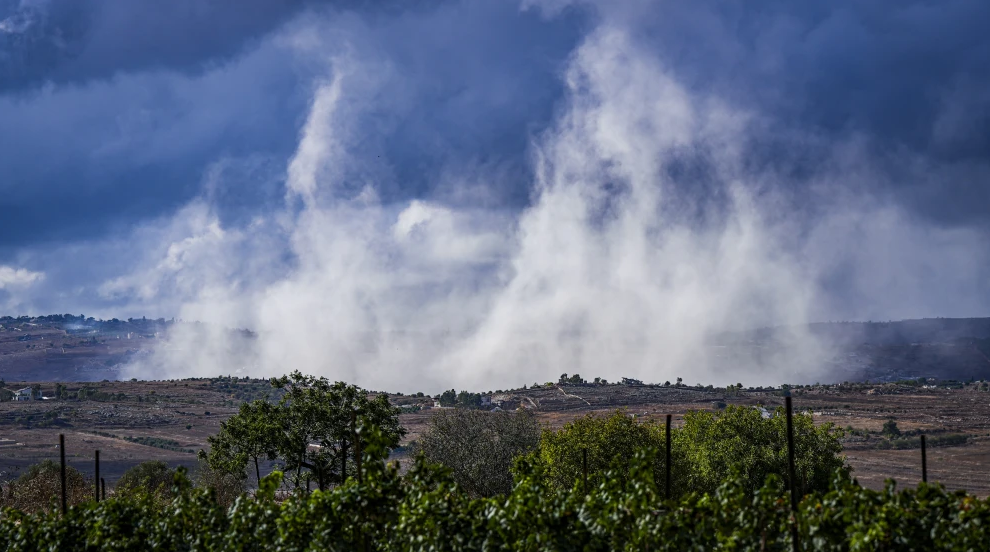 Smoke rises in Southern Lebanon during an Israeli military operation on Sept. 18, 2026. Photo by Ayal Margolin/Flash90.