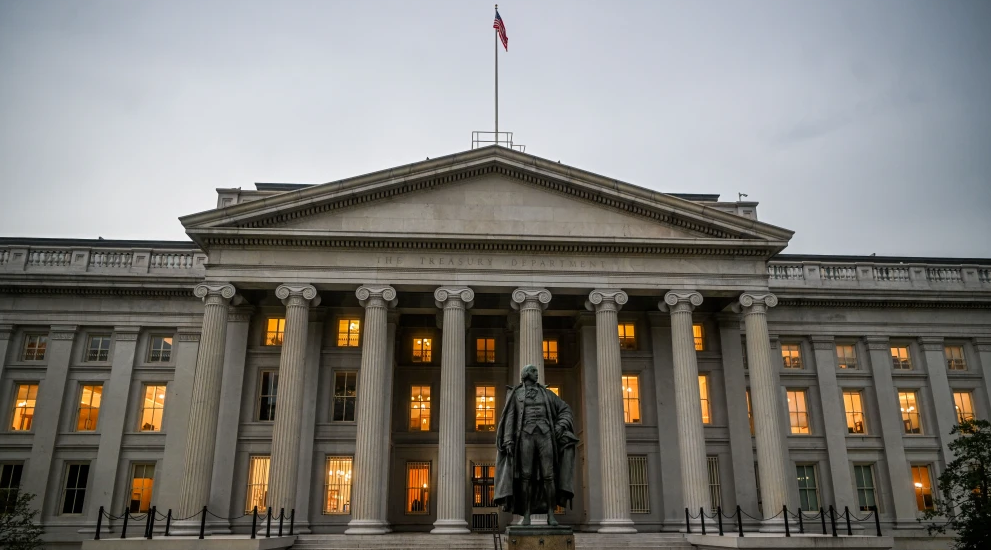 The U.S. Treasury Department on July 16, 2025. Credit: Arie Leib Abrams/Flash90.