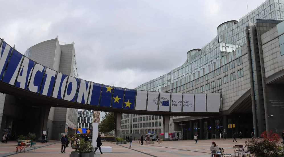The Esplanade of the European Parliament in Brussels, Belgium, on Oct. 1, 2024. Credit: FrDr via Wikimedia Commons.
